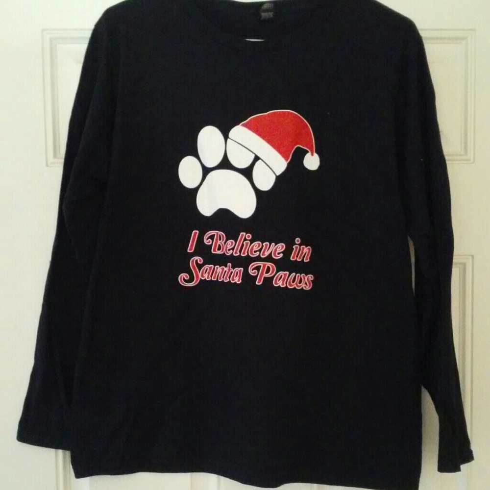Long sleeve Santa Paws